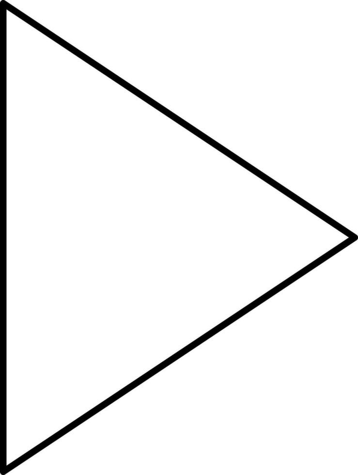 giusto triangolo freccia icona nel nero schema. vettore