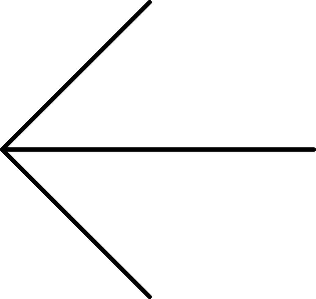 isolato sinistra freccia icona nel nero linea arte. vettore