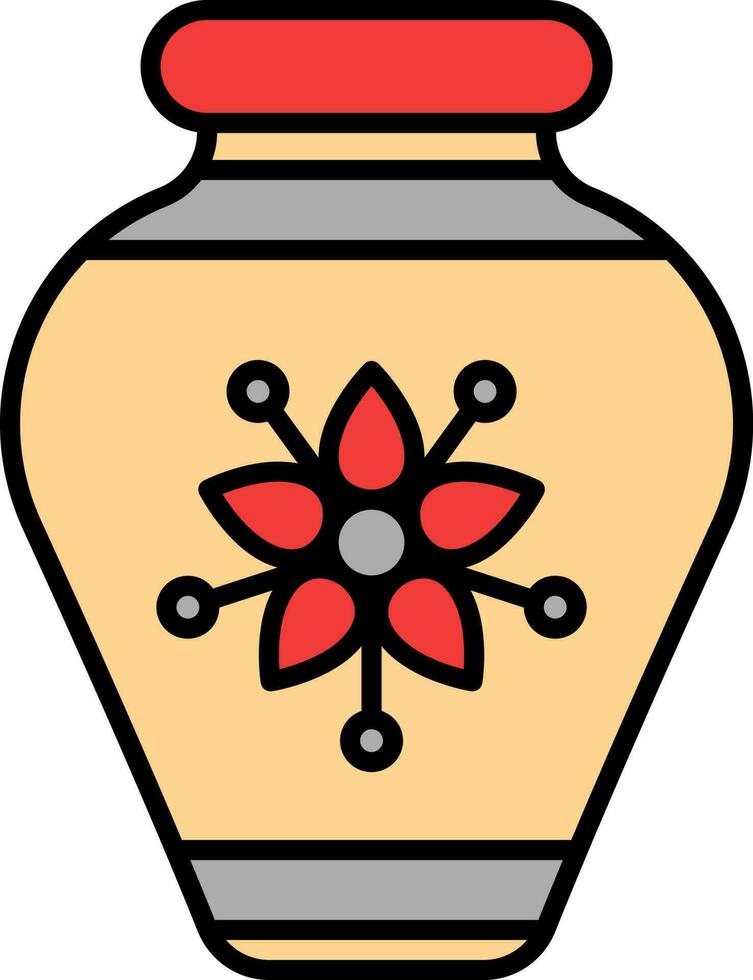 illustrazione di floreale vaso colroful icona. vettore