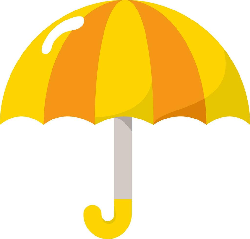 Aperto ombrello icona nel giallo e arancia colore. vettore