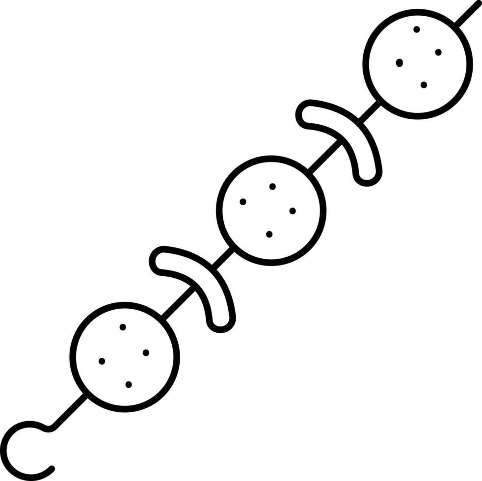 nero schema illustrazione di kebab icona. vettore
