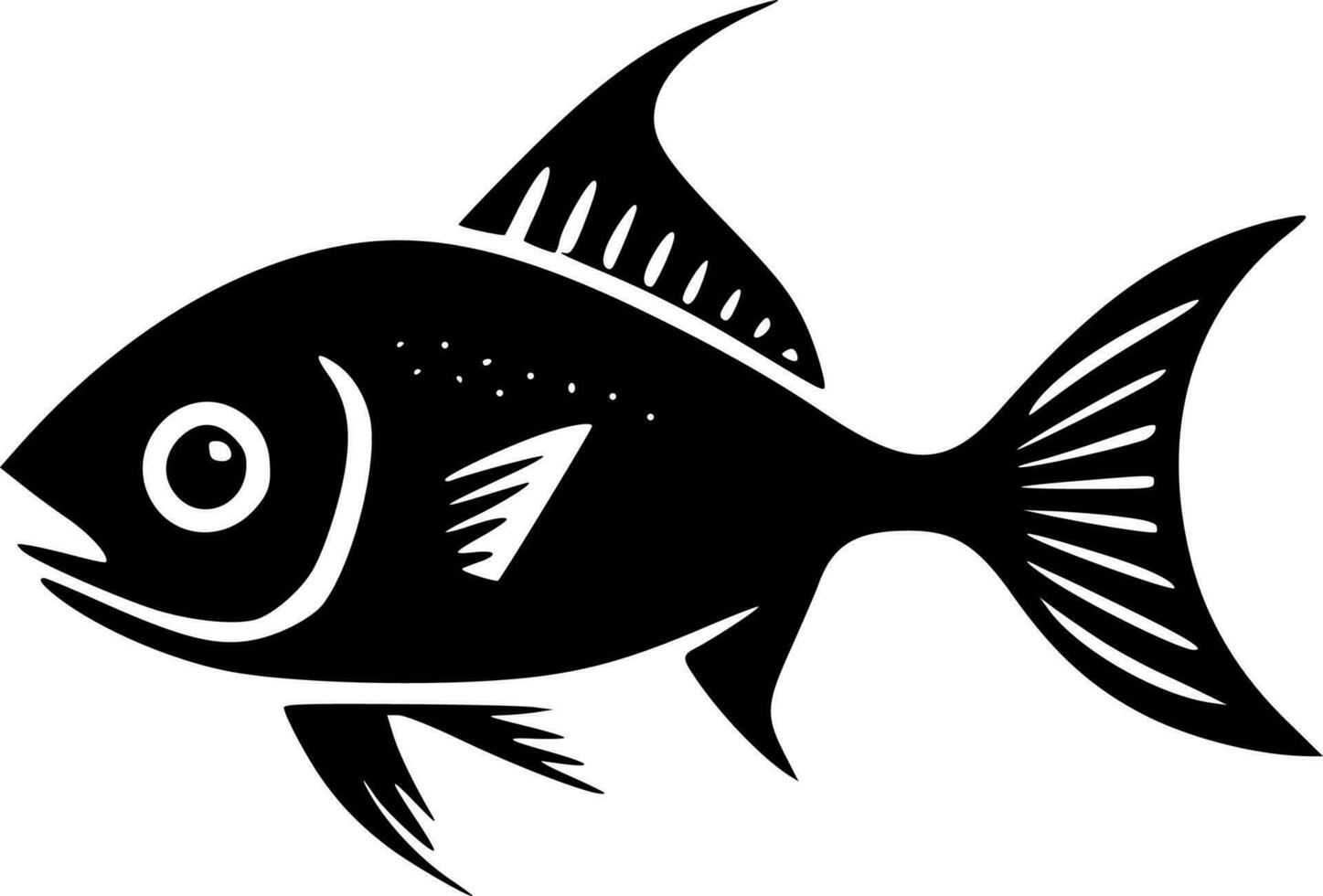 pesce scheletro, minimalista e semplice silhouette - vettore illustrazione