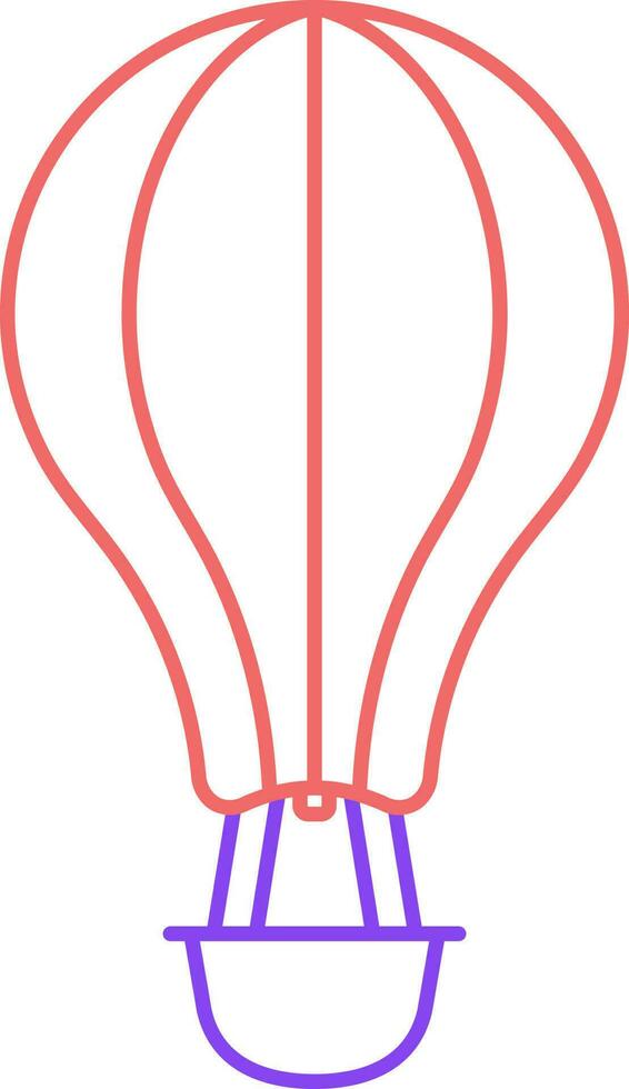 isolato caldo aria Palloncino rosso e viola schema icona. vettore