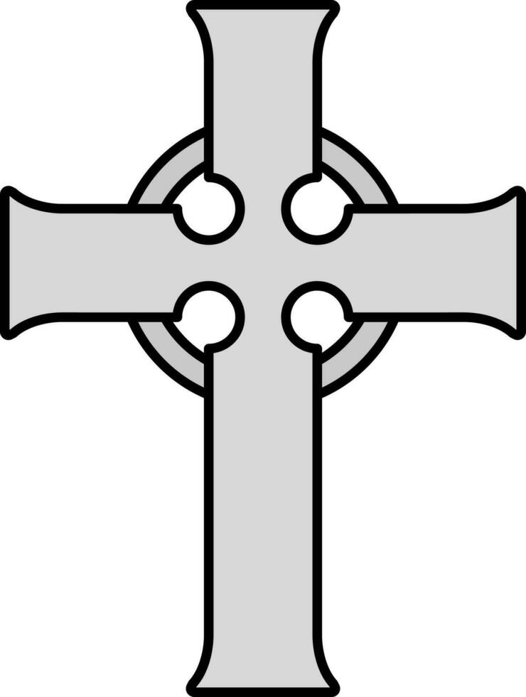 piatto illustrazione di grigio cristiano attraversare icona. vettore