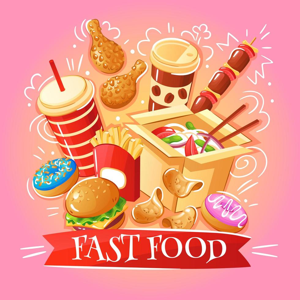 illustrazione vettoriale di fast food illustrazione