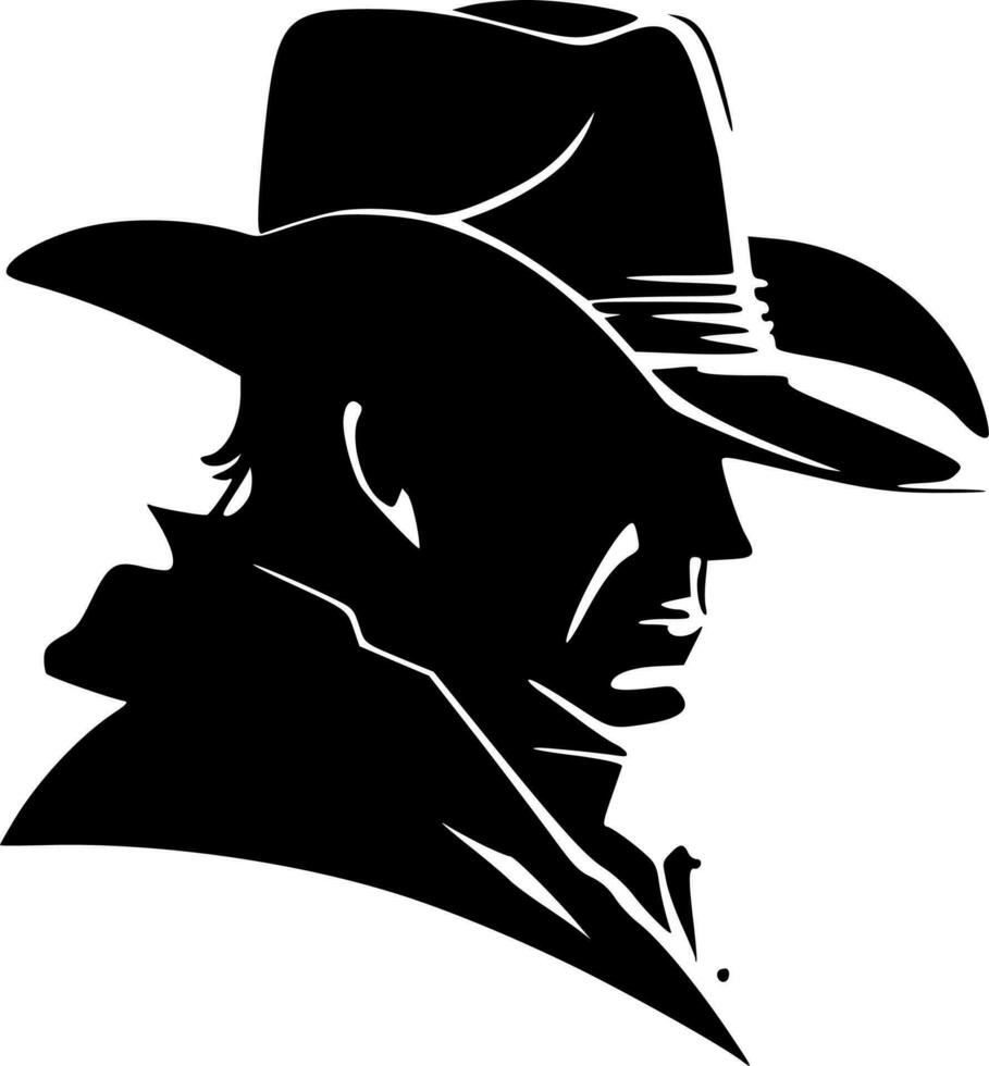 cowboy - minimalista e piatto logo - vettore illustrazione