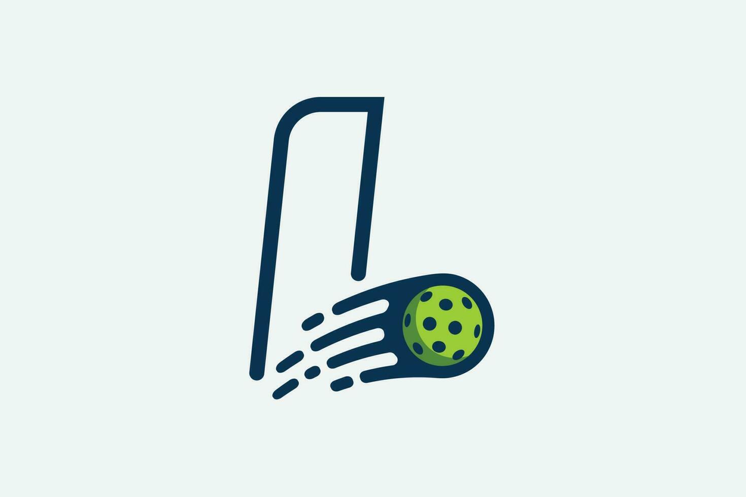 pickleball logo con un' combinazione di lettera l e un' in movimento palla nel linea stile per qualunque attività commerciale particolarmente pickleball negozi, pickleball addestramento, club, eccetera. vettore