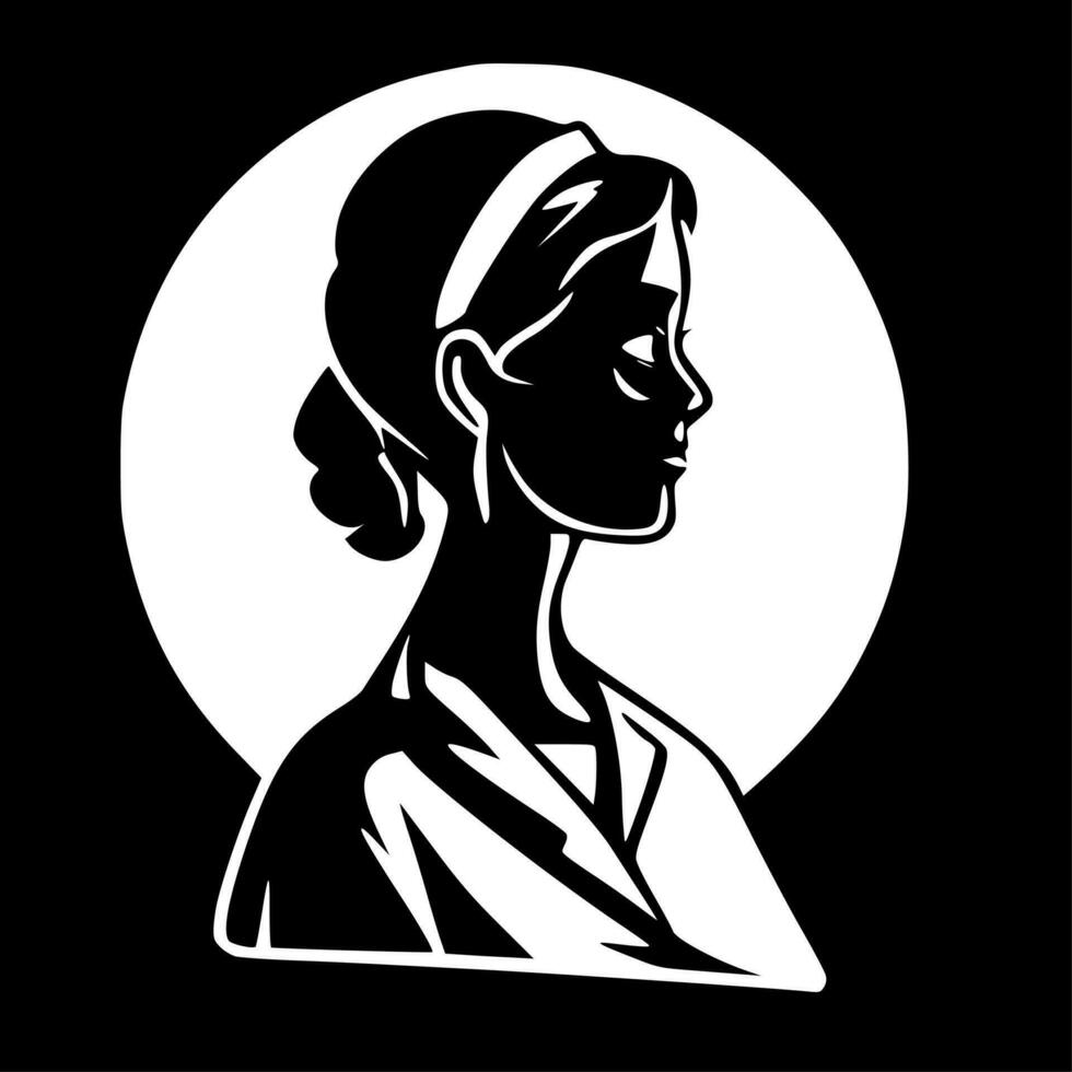 assistenza infermieristica, minimalista e semplice silhouette - vettore illustrazione