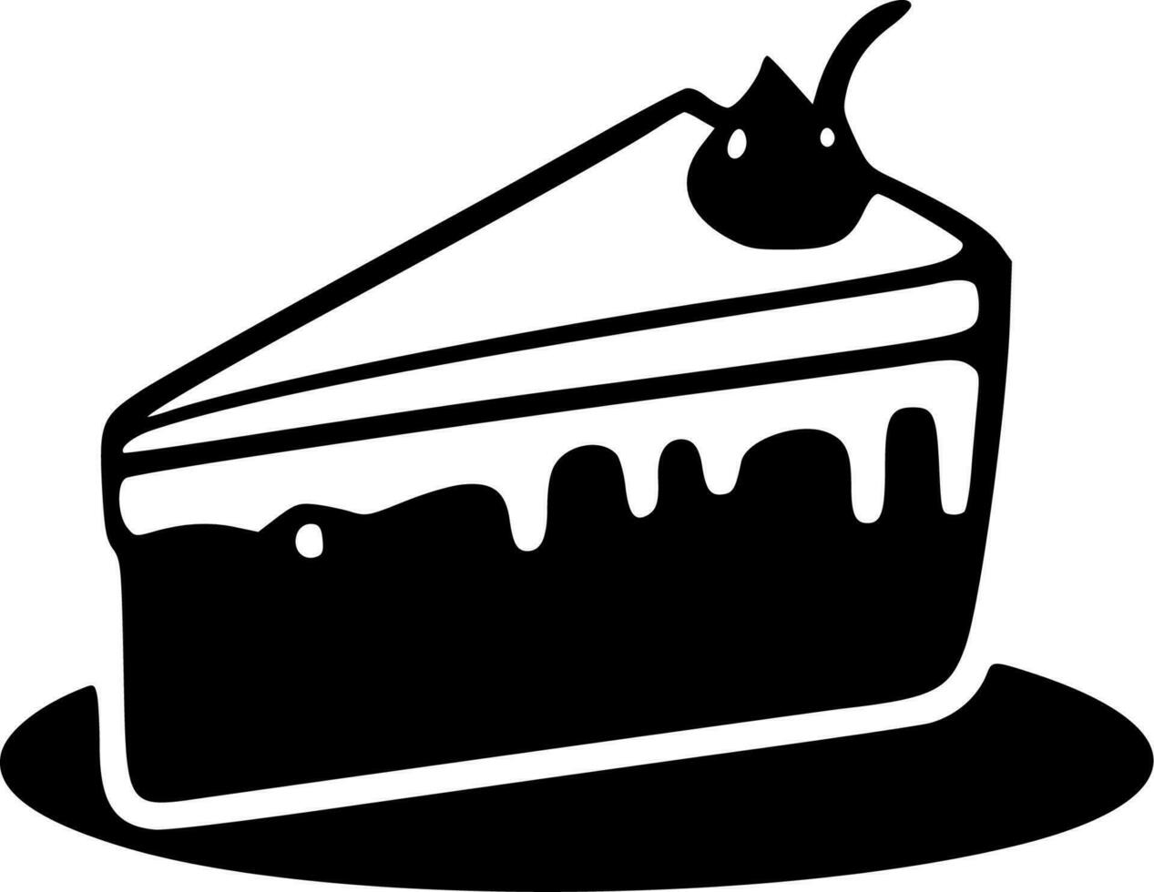 torta - nero e bianca isolato icona - vettore illustrazione