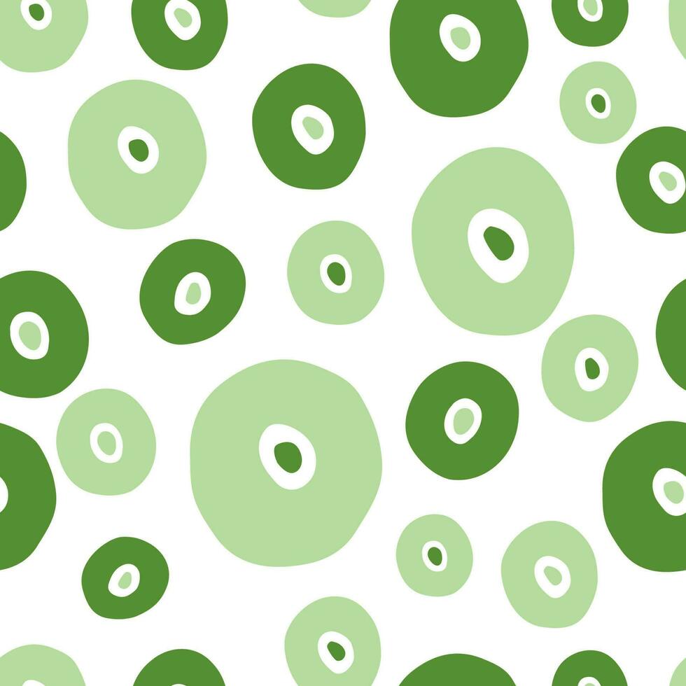 vettore astratto geometrico senza soluzione di continuità modello con polka punto ornamento fatto nel verde colore. mano disegnato eco tessuto design o sfondo