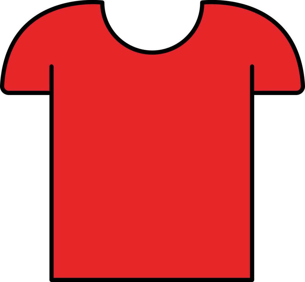 isolato rosso maglietta icona nel piatto stile. vettore