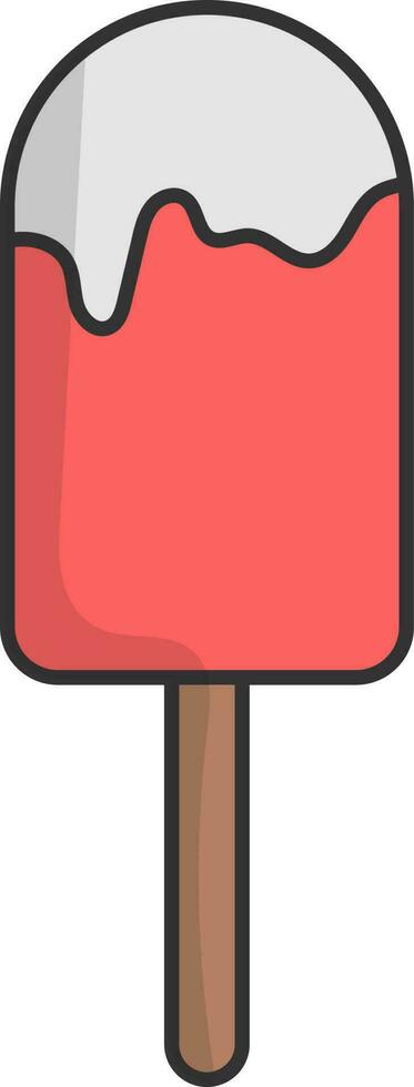 illustrazione di ghiacciolo piatto icona nel rosso colore. vettore