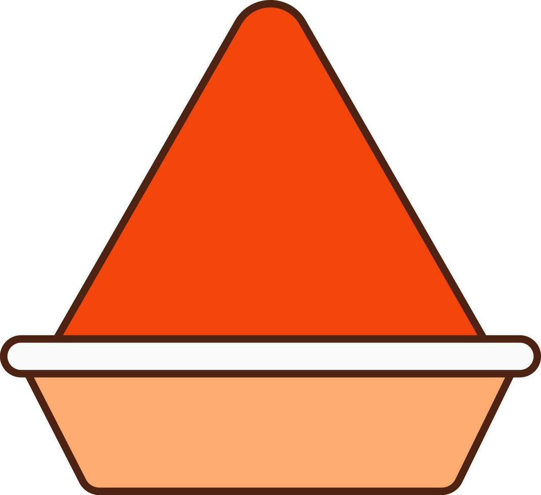 arancia colore polvere piatto icona nel piatto stile. vettore