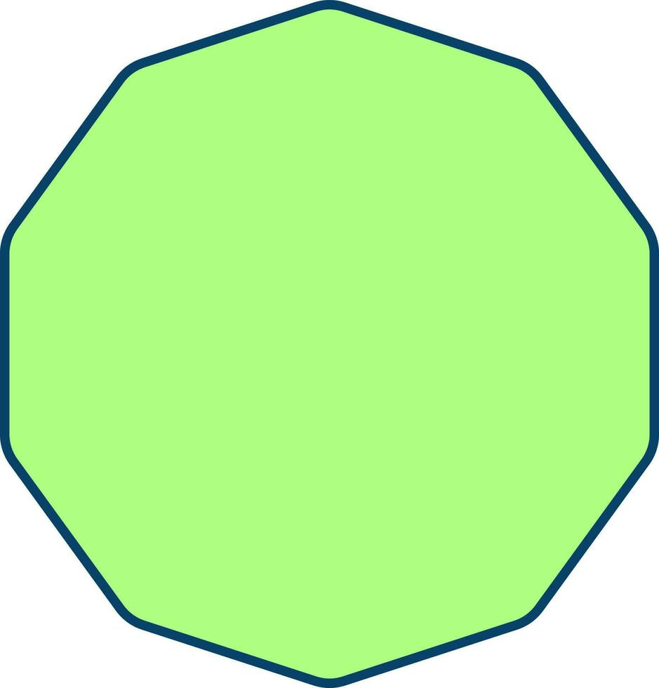 isolato decagono icona o simbolo nel verde colore. vettore