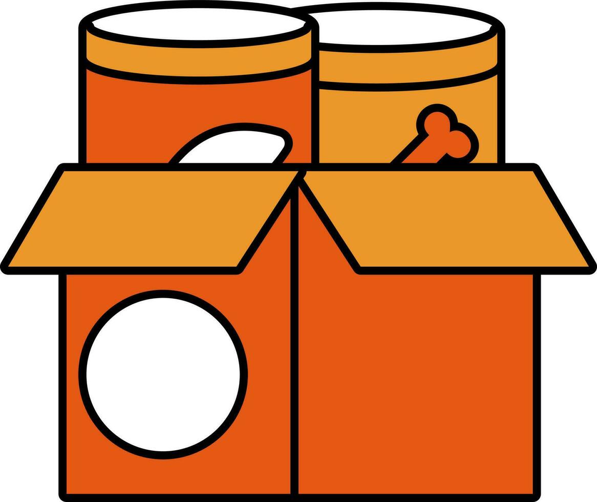 tonno in scatola consegna scatola icona nel arancia e bianca colore. vettore
