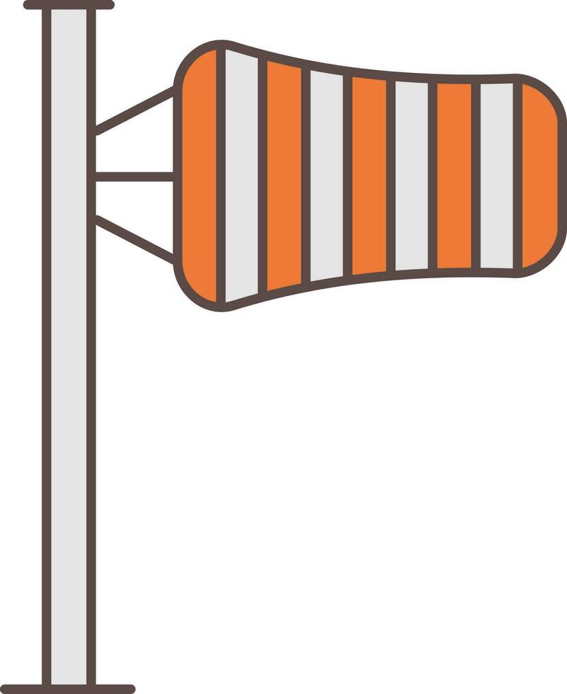 piatto stile manica a vento icona nel arancia e grigio colore. vettore
