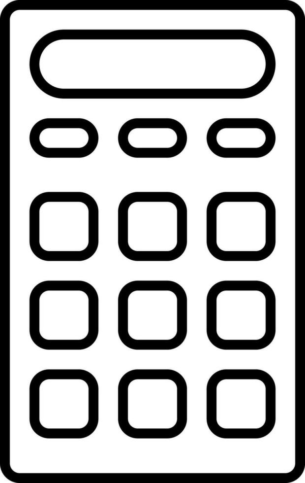 calcolatrice icona nel nero linea arte. vettore