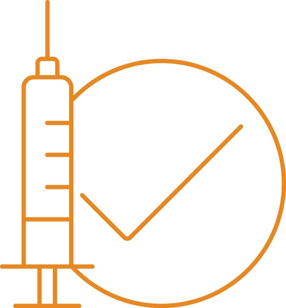 arancia schema dai un'occhiata vaccino icona o simbolo. vettore
