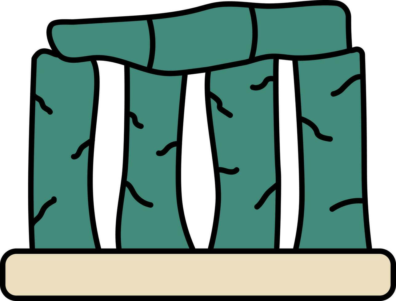 Stonehenge icona nel alzavola verde e Marrone colore. vettore