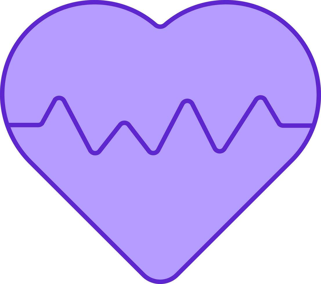 piatto illustrazione di battito cardiaco viola icona. vettore
