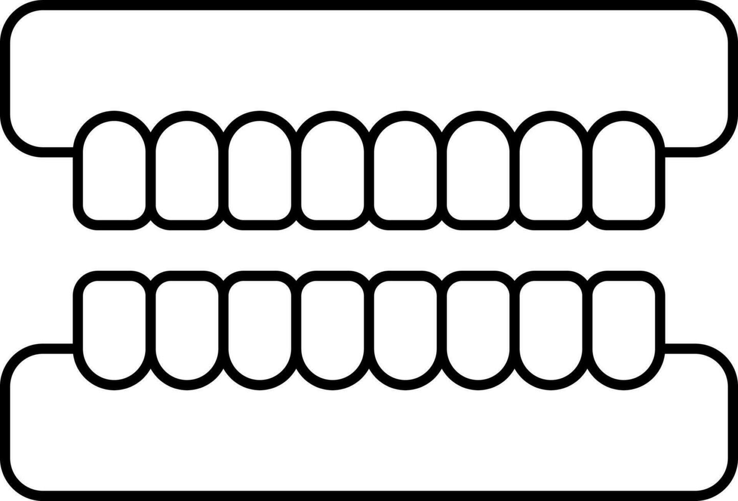 artificiale denti icona nel nero linea arte. vettore