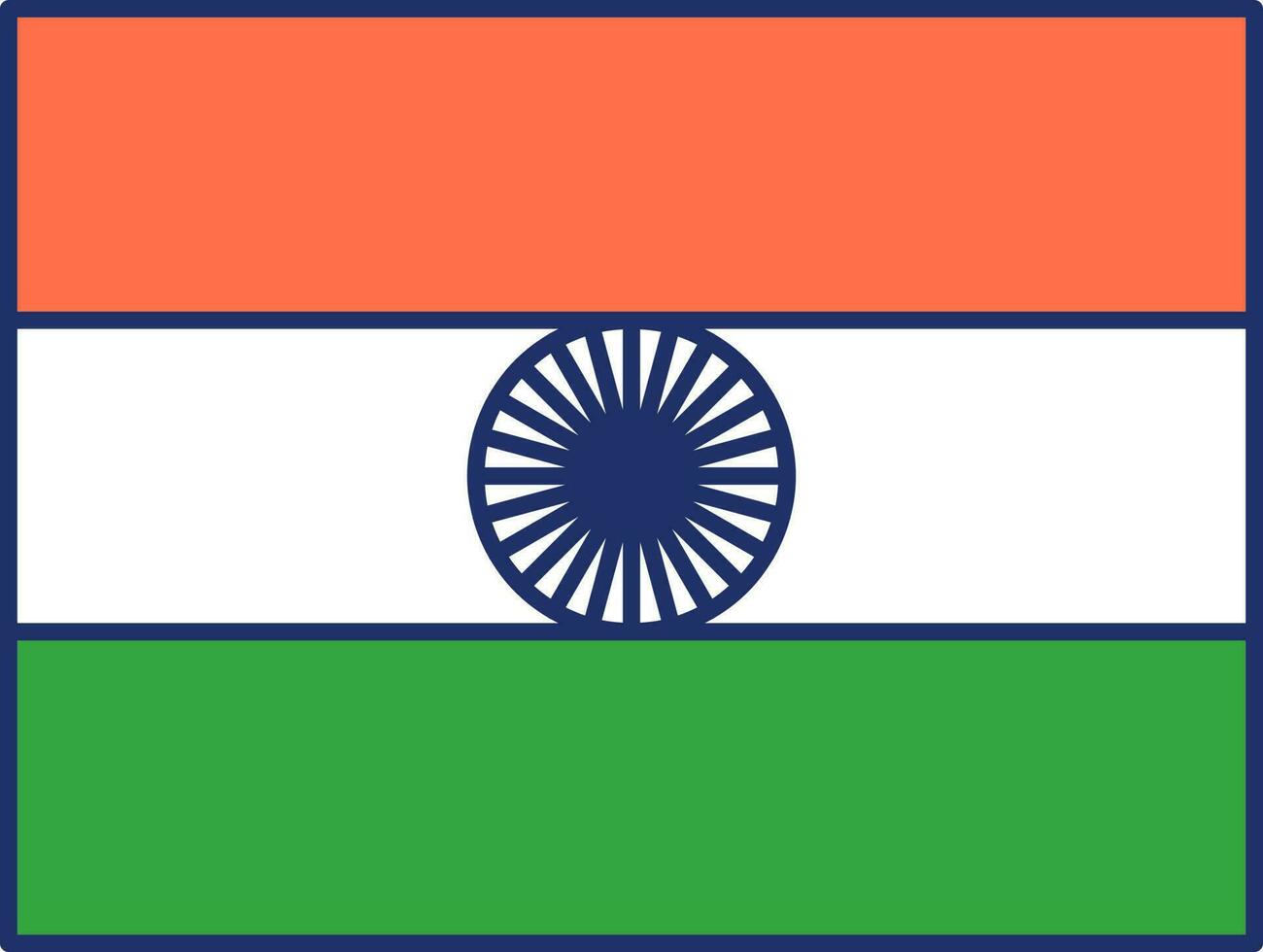 piatto illustrazione di indiano nazionale bandiera icona. vettore