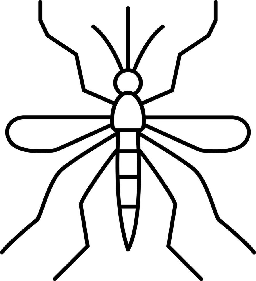 magro linea arte di zanzara personaggio icona. vettore