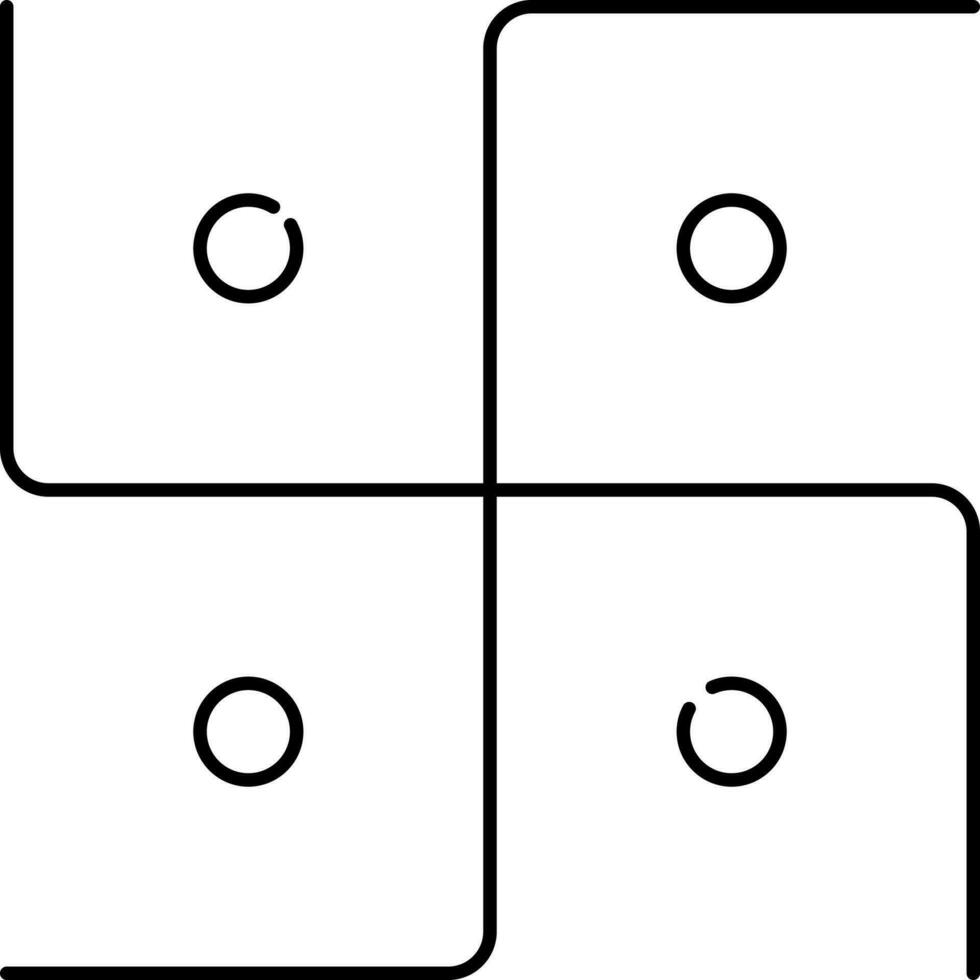nero magro linea arte di svastica struttura icona. vettore