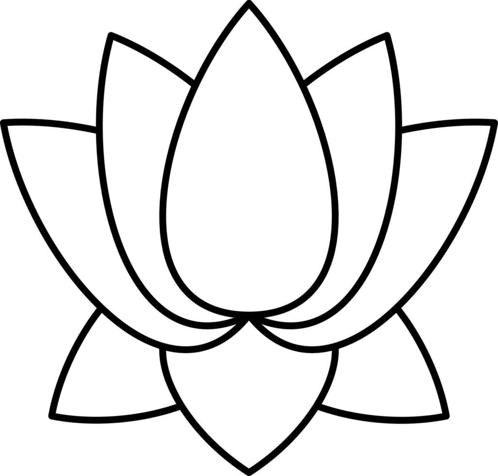 nero lineare stile loto fiore icona o simbolo. vettore