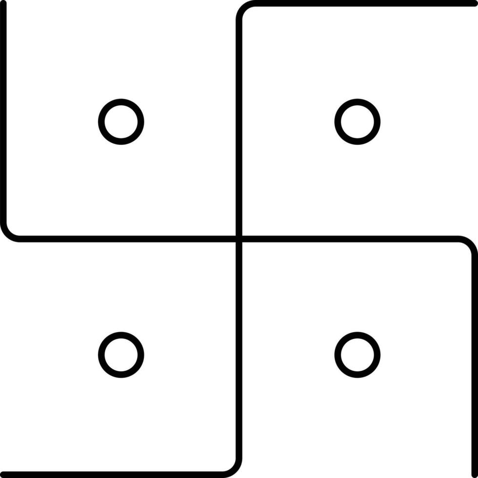 nero magro linea arte di svastica struttura icona. vettore