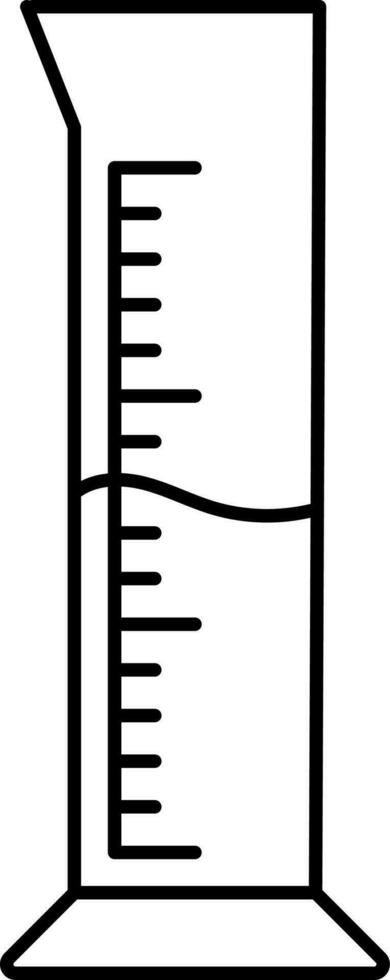 nero magro linea arte di misurazione bicchiere tubo icona. vettore