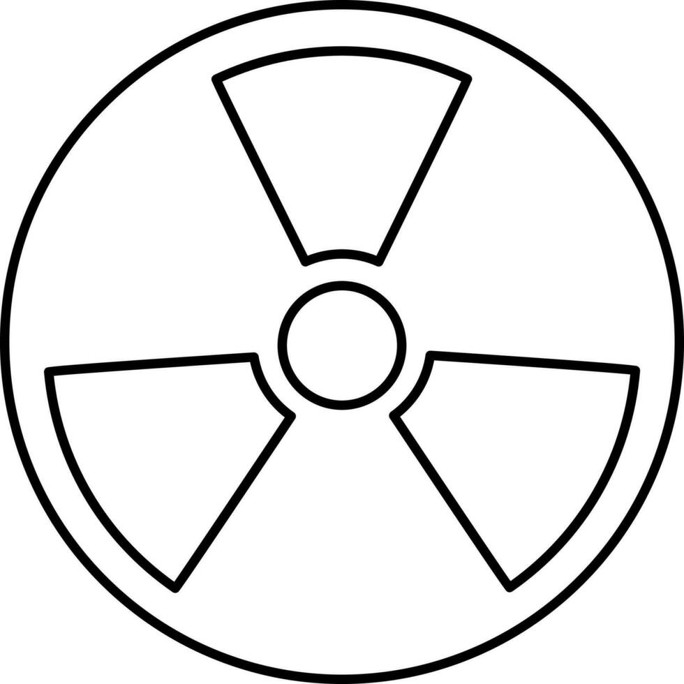 isolato nucleare cerchio icona nel nero schema. vettore