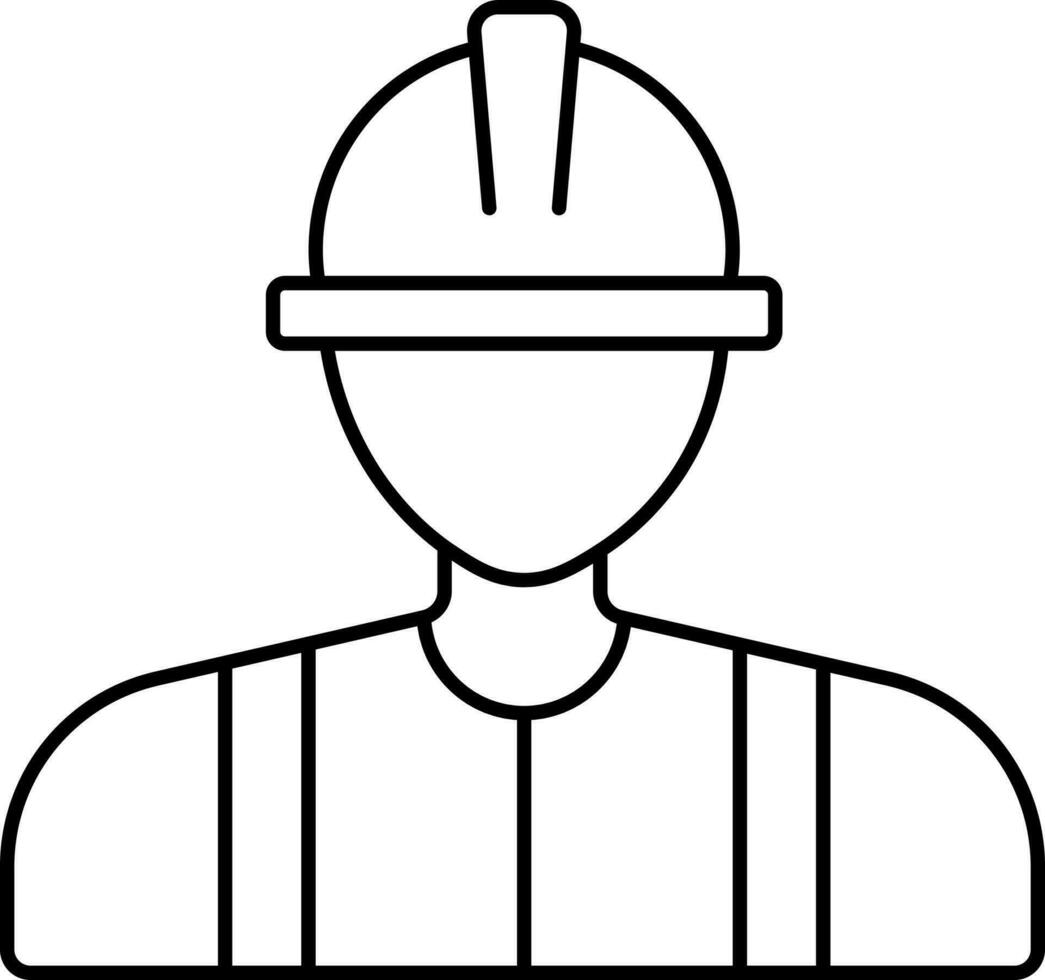 costruzione casco indossare giovane uomo nero lineare icona. vettore