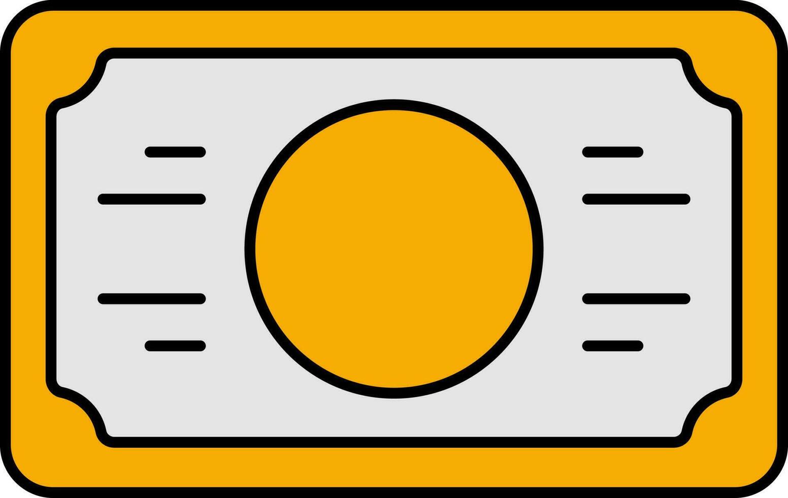 giallo e grigio banconota icona nel piatto stile. vettore