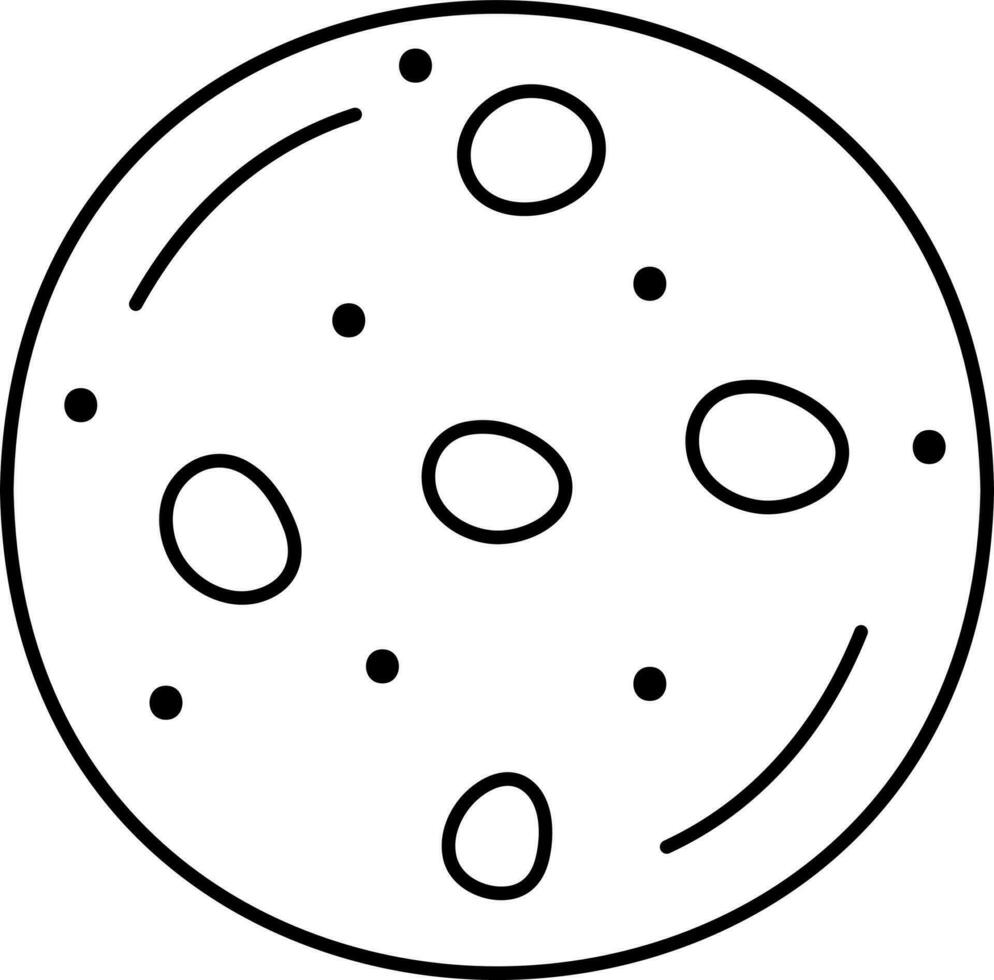 nero schema illustrazione di pieno Luna icona. vettore
