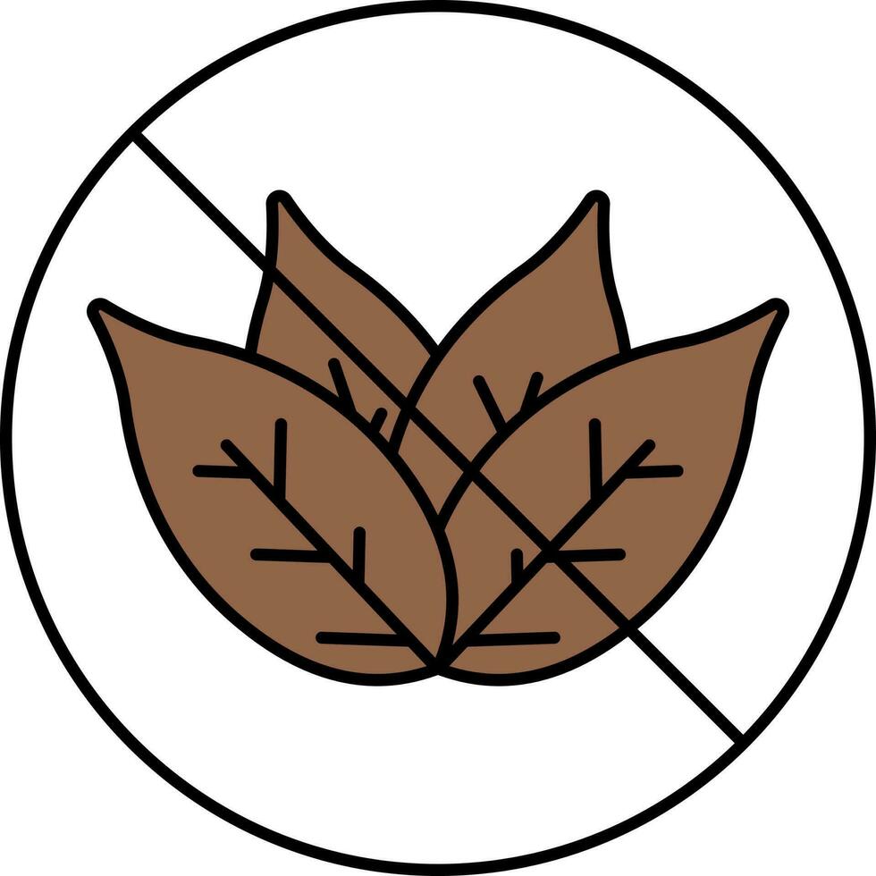 no tabacco le foglie Marrone simbolo o icona. vettore