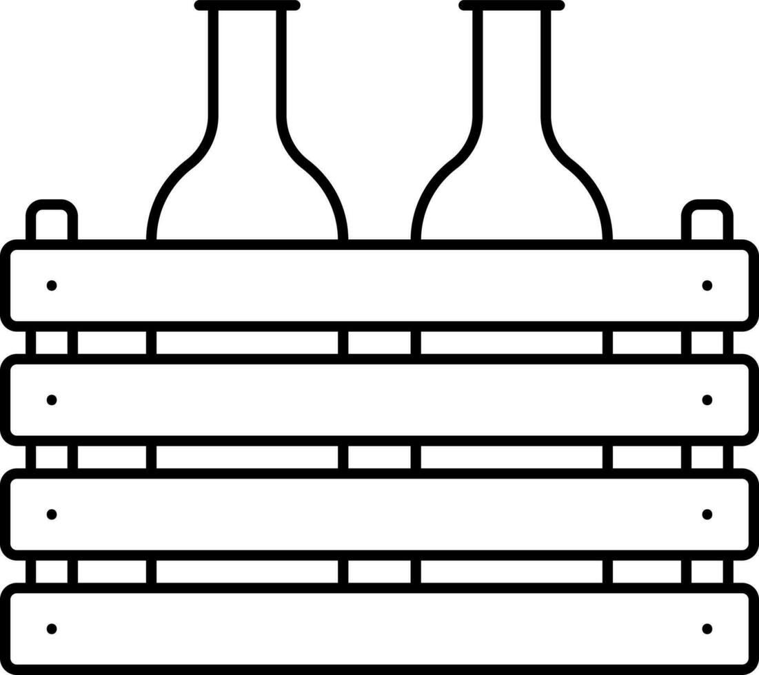 nero lineare stile birra gabbia icona. vettore