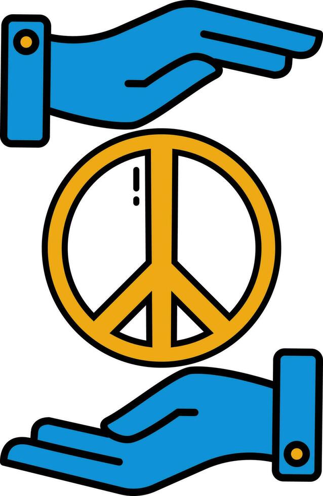 pace protezione simbolo o icona nel blu e arancia colore. vettore