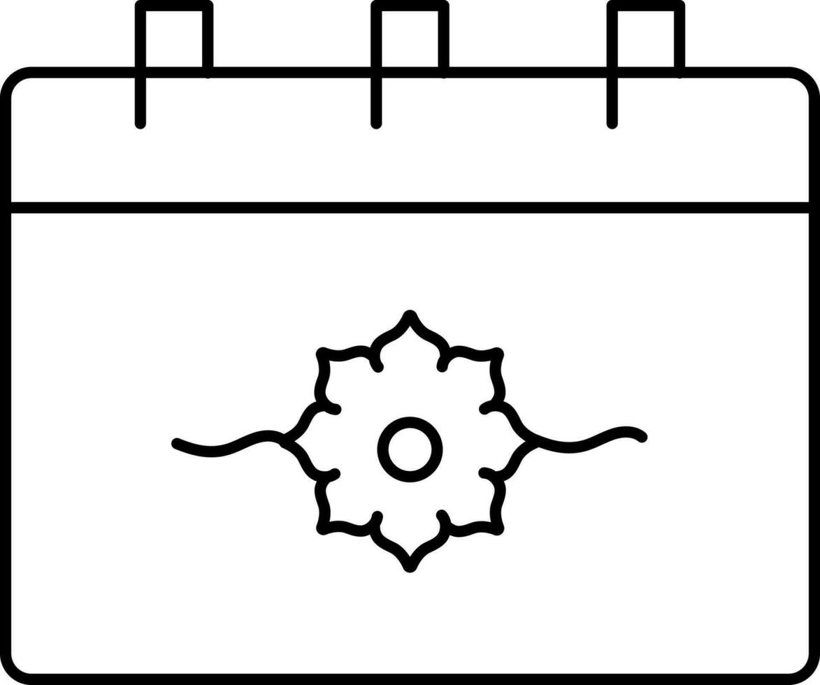 illustrazione di Raksha bandhan Festival calendario nero linea arte icona. vettore