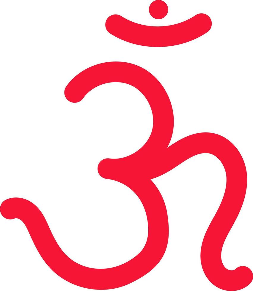 illustrazione di rosso colore om hindi lettera icona o simbolo. vettore