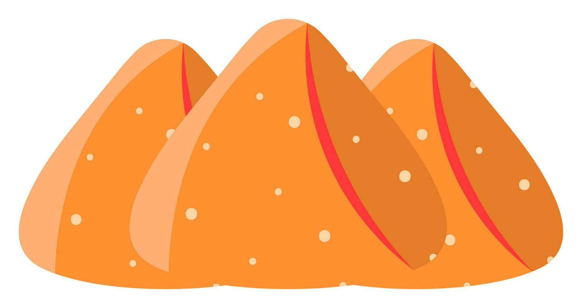 arancia illustrazione di samosa etichetta. vettore