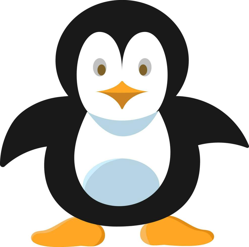 isolato carino pinguino cartone animato icona nel piatto stile. vettore