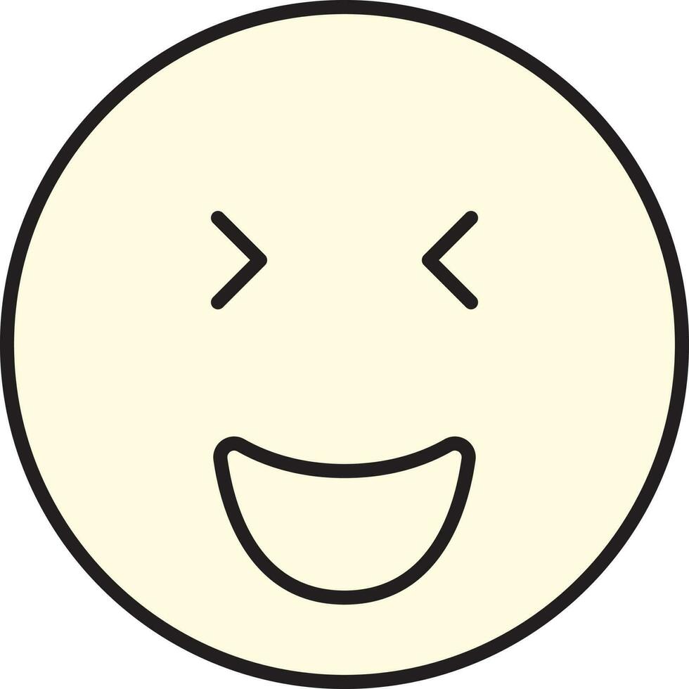 ridendo emoji cartone animato nero schema icona. vettore