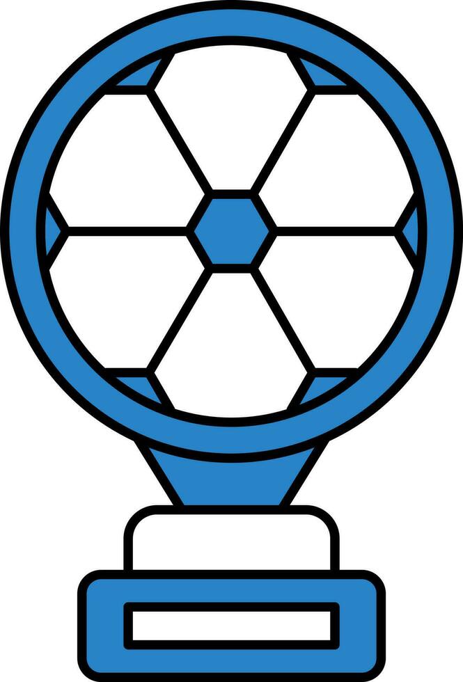 blu e bianca calcio trofeo icona nel piatto stile. vettore