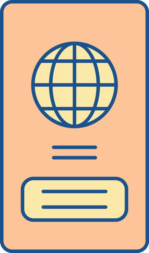 giallo e arancia illustrazione di passaporto icona. vettore