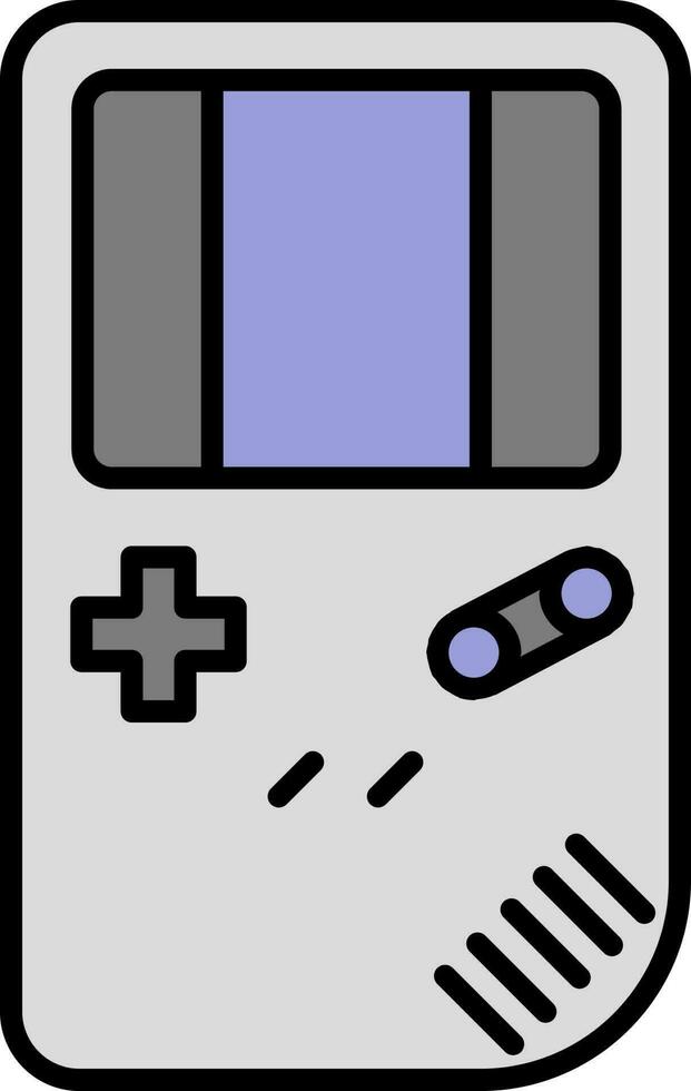 piatto game Boy grigio e viola icona. vettore