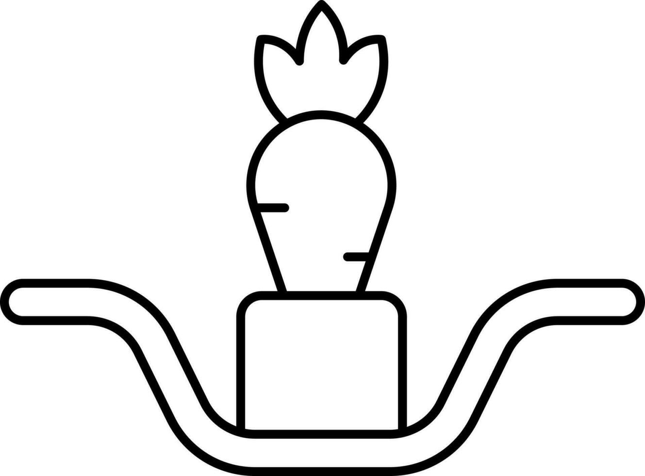 carota trappola icona nel nero magro linea arte. vettore