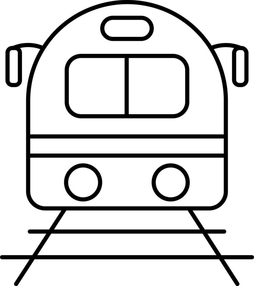 nero linea arte di treno icona o simbolo. vettore