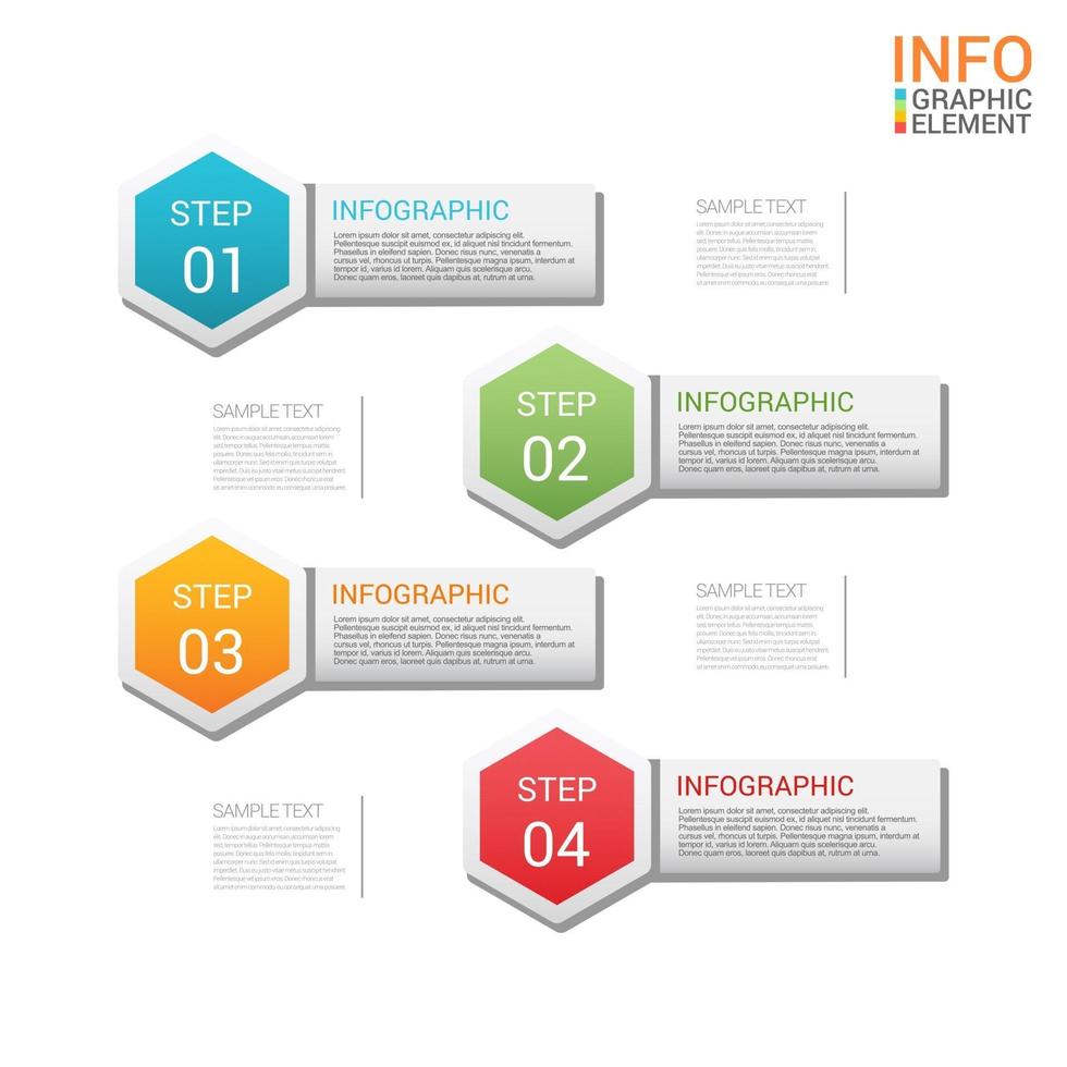 modello di vettore di passaggio 4 infografica moderna business