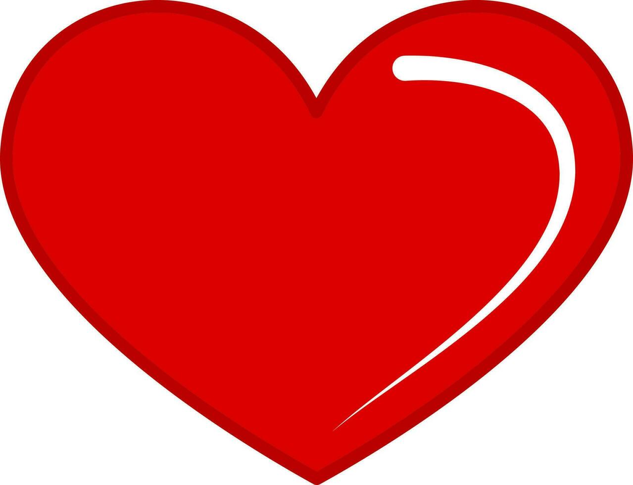 rosso e bianca cuore forma icona nel piatto stile. vettore